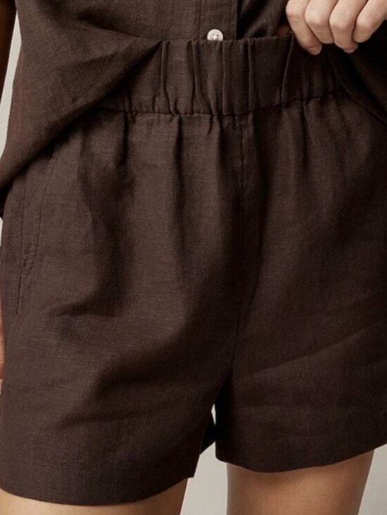 J. Crew Pants - J Crew Tropez 100% Linen Lightweight Summer Shorts Dark Brown Chocolate Sz S